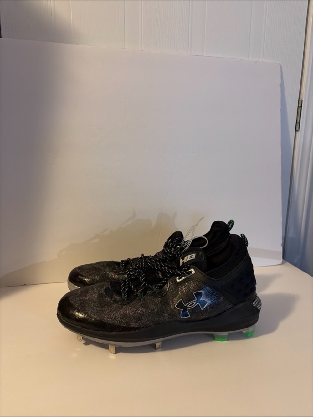 Under Armour Harper 8 Low ST Mens Shoes Sz 13.5 Black Baseball Cleat NWOB
